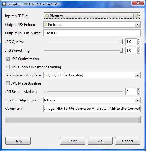 The NEF to Advanced JPG option.